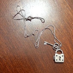 Sterling Silver .925 Lock and Key Pendant and Chain